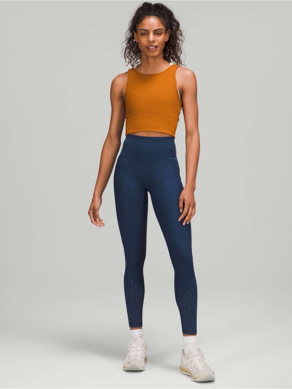 Lululemon Power Pivot Ribbed Tank Top in
Butternut Brown